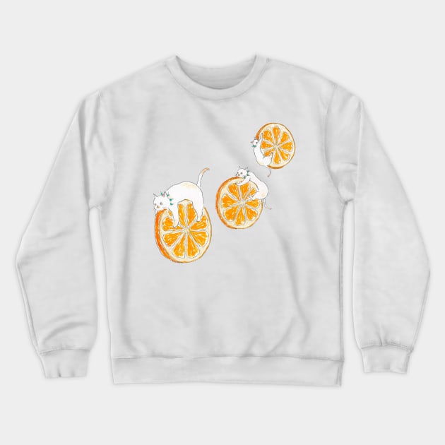 Orange Kittens Crewneck Sweatshirt by TOCOROCOMUGI